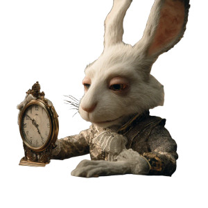 White Rabbit Clock V2 Vinyl Car Decal Sticker – Waterproof & UV-Resistant 3.4133333333333336"