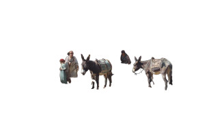 Donkey Stable Scene Vinyl Car Decal Sticker – Waterproof & UV-Resistant 2.72"