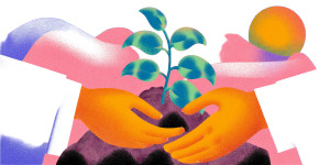 Seedling In Hands Vinyl Car Decal Sticker – Waterproof & UV-Resistant 5.12"