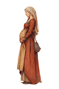 Medieval Pregnant Peasant Vinyl Car Decal Sticker – Waterproof & UV-Resistant 4.4