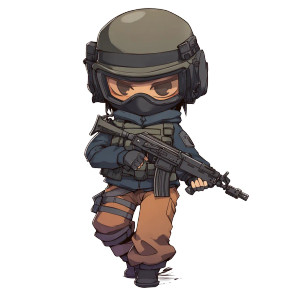 Chibi Cs Character Vinyl Car Decal Sticker – Waterproof & UV-Resistant 3.4133333333333336"