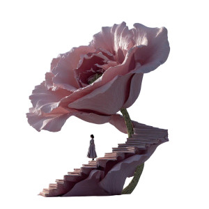 Dalí'S Floral Staircase Vinyl Car Decal Sticker – Waterproof & UV-Resistant 3.4133333333333336"