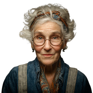 Funny Granny Portrait Vinyl Car Decal Sticker – Waterproof & UV-Resistant 3.4133333333333336"