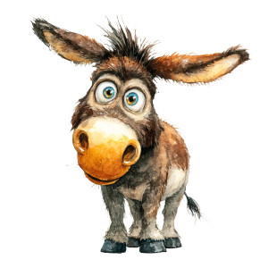Cartoon Donkey V2 Vinyl Car Decal Sticker – Waterproof & UV-Resistant 6.826666666666667"