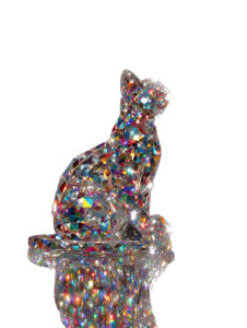 Crystal Mosaic Cat Vinyl Car Decal Sticker – Waterproof & UV-Resistant 8.213333333333333"