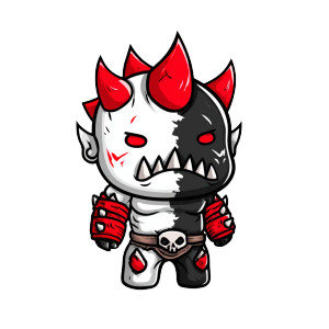 Demonic Chibi Ogre Vinyl Car Decal Sticker – Waterproof & UV-Resistant 3.4133333333333336"