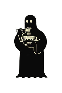 Cute Ghost Eating V2 Vinyl Car Decal Sticker – Waterproof & UV-Resistant 4.4