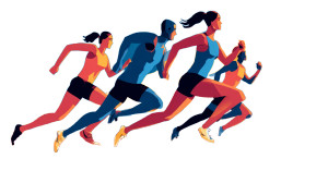 Running Athletes V2 Vinyl Car Decal Sticker – Waterproof & UV-Resistant 2.72"