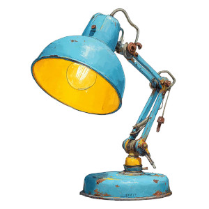 Blue Desk Lamp Vinyl Car Decal Sticker – Waterproof & UV-Resistant 6.826666666666667"
