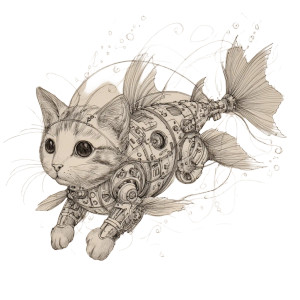 Steampunk Cat Mermaid Vinyl Car Decal Sticker – Waterproof & UV-Resistant 3.4133333333333336" Steampunk Cat Mermaid Vinyl Car Decal Sticker – Waterproof & UV-Resistant 3.4133333333333336"