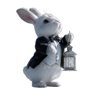 Dapper Rabbit Lantern Vinyl Car Decal Sticker – Waterproof & UV-Resistant 6.826666666666667"