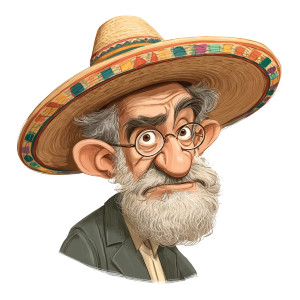 Rabbi In Sombrero Vinyl Car Decal Sticker – Waterproof & UV-Resistant 3.4133333333333336"