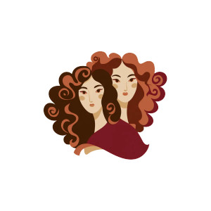 Curly Hair Duo Vinyl Car Decal Sticker – Waterproof & UV-Resistant 3.4133333333333336"