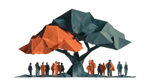 Origami Gathering Vinyl Car Decal Sticker – Waterproof & UV-Resistant 2.72"