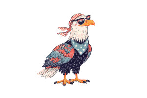 Whimsical Bald Eagle Vinyl Car Decal Sticker – Waterproof & UV-Resistant 2.986666666666667"