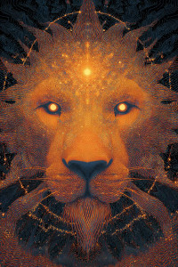 Fire Lion Deity V2 Vinyl Car Decal Sticker – Waterproof & UV-Resistant 8.96"