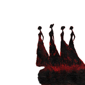 Red Silhouette Figures Vinyl Car Decal Sticker – Waterproof & UV-Resistant 3.4133333333333336"