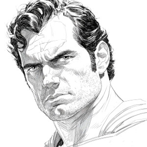 Superman Portrait Art Vinyl Car Decal Sticker – Waterproof & UV-Resistant 3.4133333333333336"
