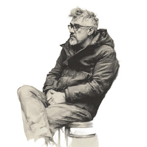 Thoughtful Man Sketch Vinyl Car Decal Sticker – Waterproof & UV-Resistant 3.4133333333333336"