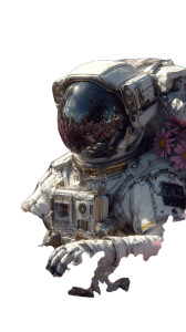 Astronaut In Garden V5 Vinyl Car Decal Sticker – Waterproof & UV-Resistant 9.706666666666667"