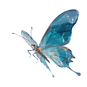 Bright Teal Butterfly Vinyl Car Decal Sticker – Waterproof & UV-Resistant 3.4133333333333336"