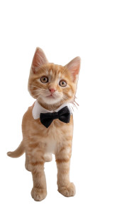 Dapper Ginger Kitten Vinyl Car Decal Sticker – Waterproof & UV-Resistant 9.706666666666667"