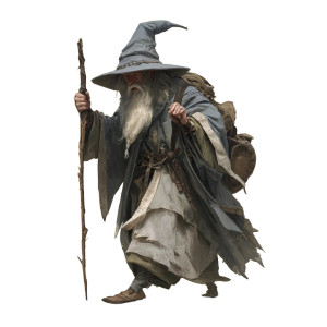 Old Wizard Walking V2 Vinyl Car Decal Sticker – Waterproof & UV-Resistant 3.4133333333333336"