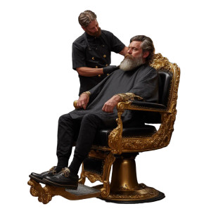 Bearded Man Haircut Vinyl Car Decal Sticker – Waterproof & UV-Resistant 3.4133333333333336"