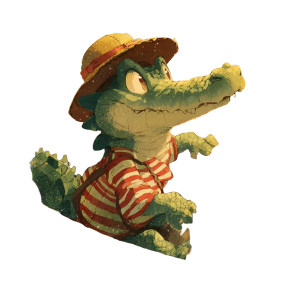 Baby Crocodile Boating Vinyl Car Decal Sticker – Waterproof & UV-Resistant 3.4133333333333336"