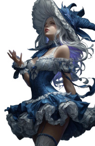 Fantasy Silver-Haired Woman V4 Vinyl Car Decal Sticker – Waterproof & UV-Resistant 8.96"