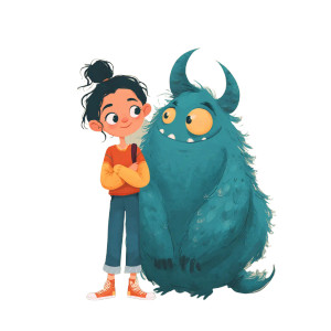 Girl And Monster V4 Vinyl Car Decal Sticker – Waterproof & UV-Resistant 3.4133333333333336"