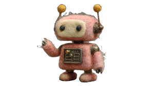 Felted Robot Vinyl Car Decal Sticker – Waterproof & UV-Resistant 2.72"