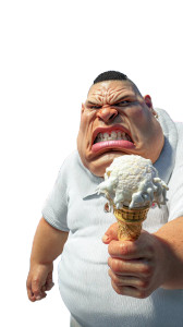 Angry Ice Cream Eater V4 Vinyl Car Decal Sticker – Waterproof & UV-Resistant 4.8533333333333335"
