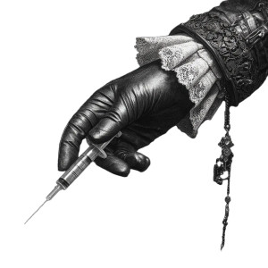 Victorian Syringe Gloves Vinyl Car Decal Sticker – Waterproof & UV-Resistant 3.4133333333333336"
