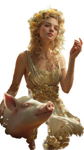 Divine Demeter Portrait Vinyl Car Decal Sticker – Waterproof & UV-Resistant 9.706666666666667"