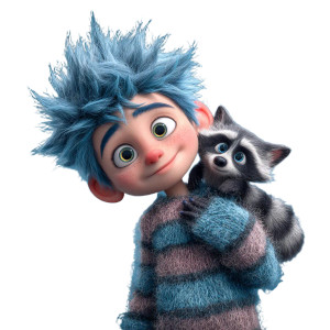 Blue-Haired Boy V4 Vinyl Car Decal Sticker – Waterproof & UV-Resistant 3.4133333333333336"