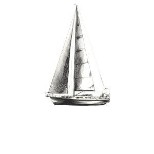 Vintage Sailboat Illustration Vinyl Car Decal Sticker – Waterproof & UV-Resistant 3.4133333333333336"