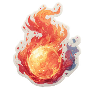 Fantasy Fireball Sticker Vinyl Car Decal Sticker – Waterproof & UV-Resistant 3.4133333333333336"