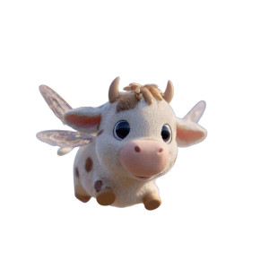 Cartoon Flying Cows Vinyl Car Decal Sticker – Waterproof & UV-Resistant 3.4133333333333336"