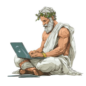 Greek God Computing Vinyl Car Decal Sticker – Waterproof & UV-Resistant 3.4133333333333336"