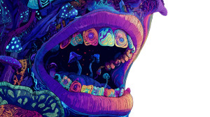 Psychedelic Cartoon Face Vinyl Car Decal Sticker – Waterproof & UV-Resistant 2.72"