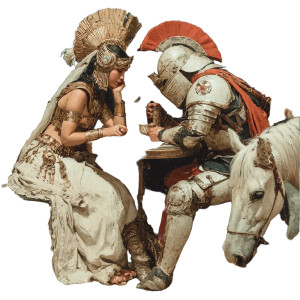 Cleopatra And Knight Date Vinyl Car Decal Sticker – Waterproof & UV-Resistant 3.4133333333333336"