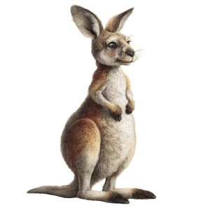Kangaroo Illustration Vinyl Car Decal Sticker – Waterproof & UV-Resistant 3.4133333333333336"