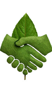 Leaf Handshake Symbol Vinyl Car Decal Sticker – Waterproof & UV-Resistant 9.706666666666667"
