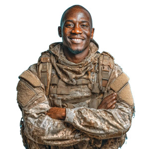 Smiling Veteran Portrait Vinyl Car Decal Sticker – Waterproof & UV-Resistant 6.826666666666667"