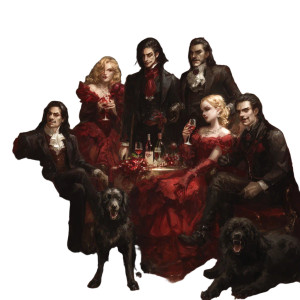 Victorian Vampire Gathering Vinyl Car Decal Sticker – Waterproof & UV-Resistant 6.826666666666667"