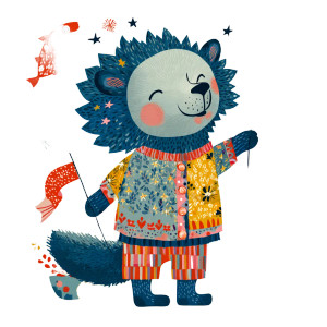 Festive Animal Illustration Vinyl Car Decal Sticker – Waterproof & UV-Resistant 3.4133333333333336"