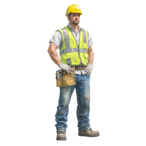 Construction Worker V17 Vinyl Car Decal Sticker – Waterproof & UV-Resistant 3.4133333333333336"