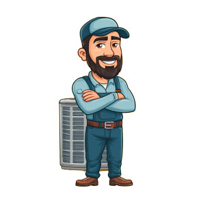 Happy Hvac Technician Vinyl Car Decal Sticker – Waterproof & UV-Resistant 3.4133333333333336"