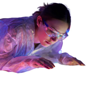 Futuristic Lab Scientist V4 Vinyl Car Decal Sticker – Waterproof & UV-Resistant 3.4133333333333336"